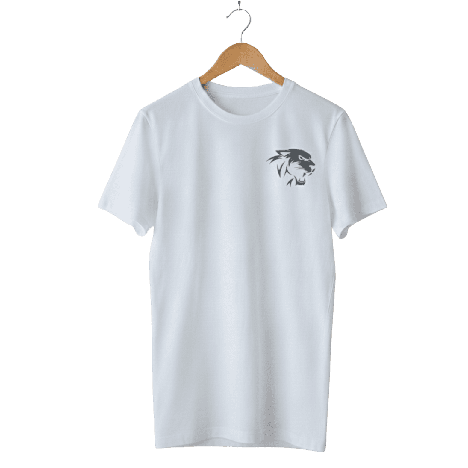 Printed Round Neck Cotton Loin White T-Shirt