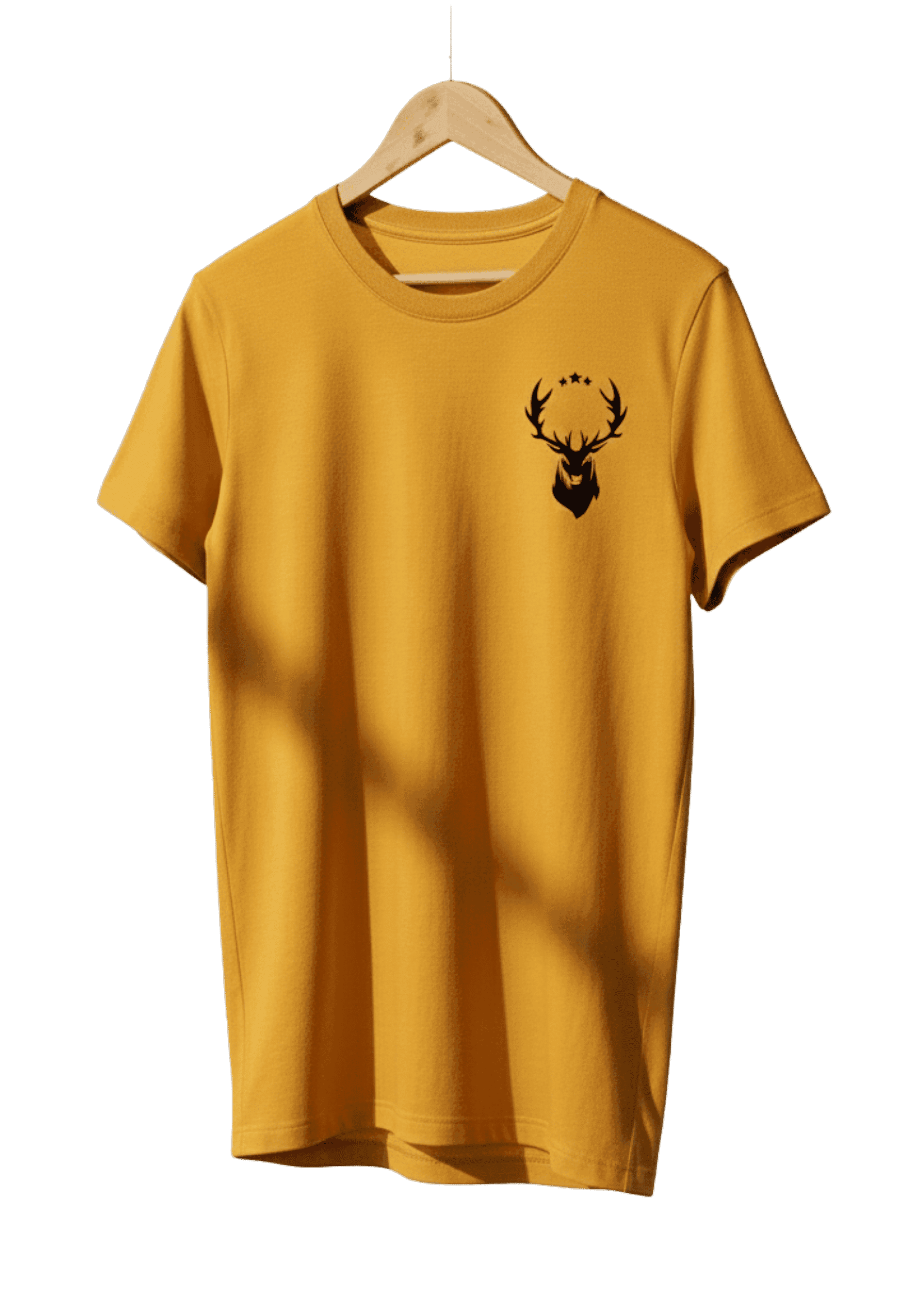 Round Neck Black Dear T-Shirt