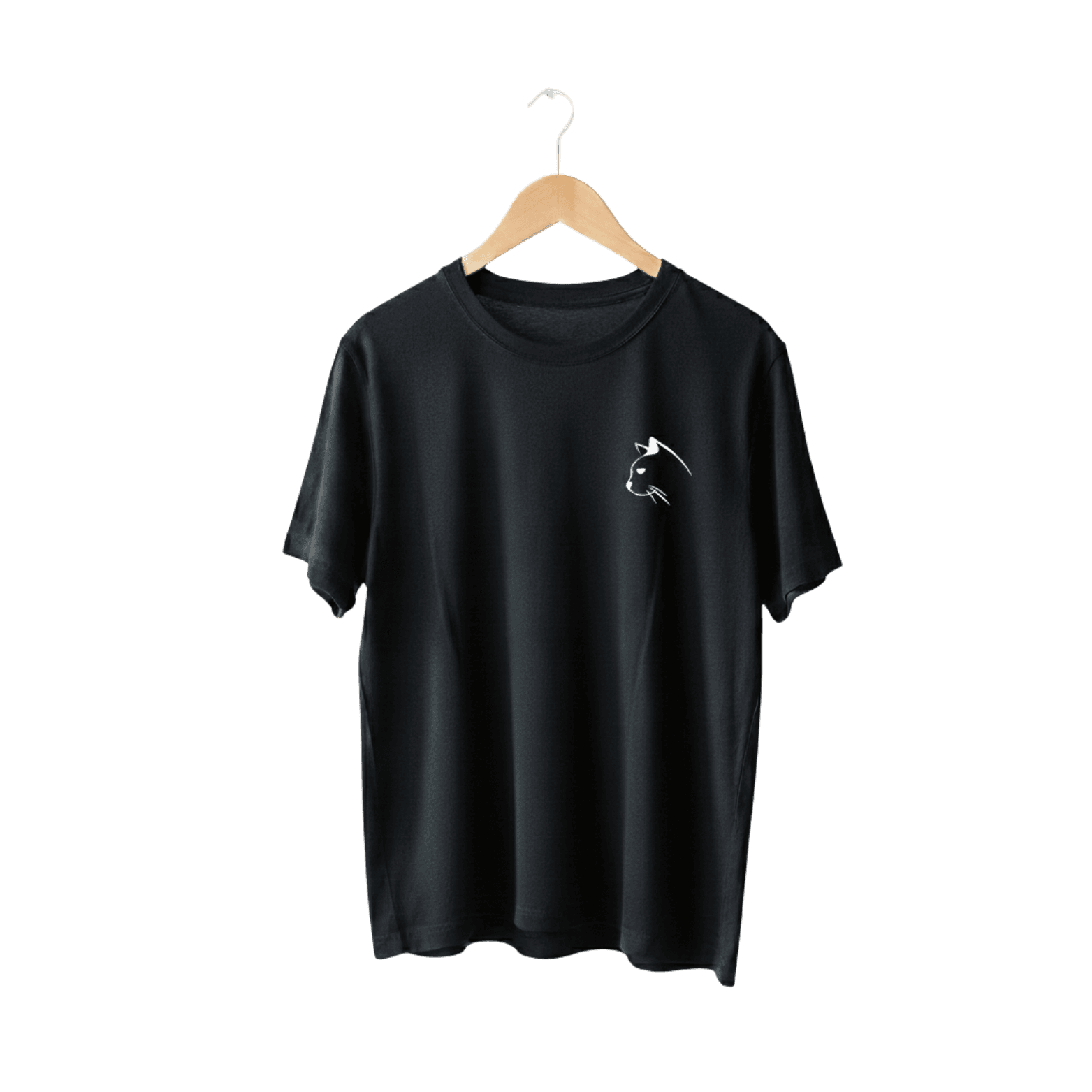 Printed Round Neck Cotton Jaguar Black T-Shirt