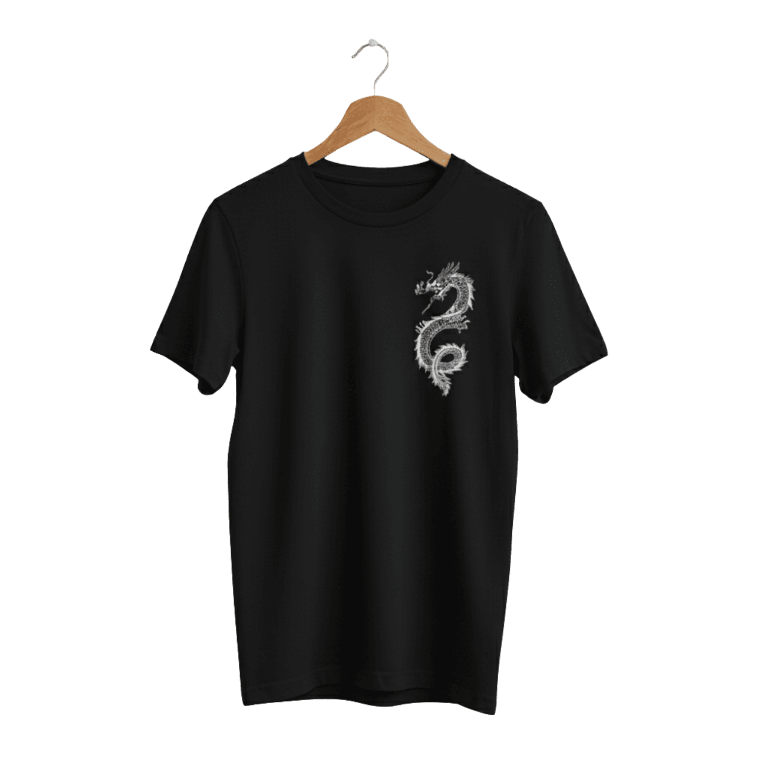 Printed Round Neck Cotton Dragon T-Shirt